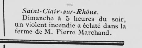 Echo de Vienne 12 octobre 1898 incendie à St Clair
